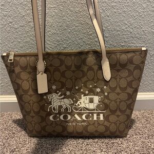 COPY - Coach Brown and Cream Signature Tote